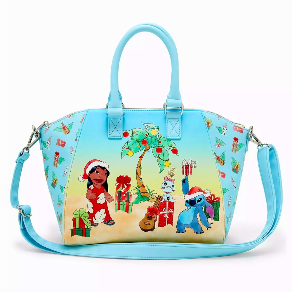 Loungefly Blue Tropical Lilo & Stitch Holiday Crossbody Bag